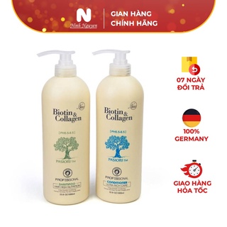 Bộ Dầu Gội Xả Biotin & Collagen Trắng Giúp Phục Hồi, Chống Rụng Tóc - 1000ml
