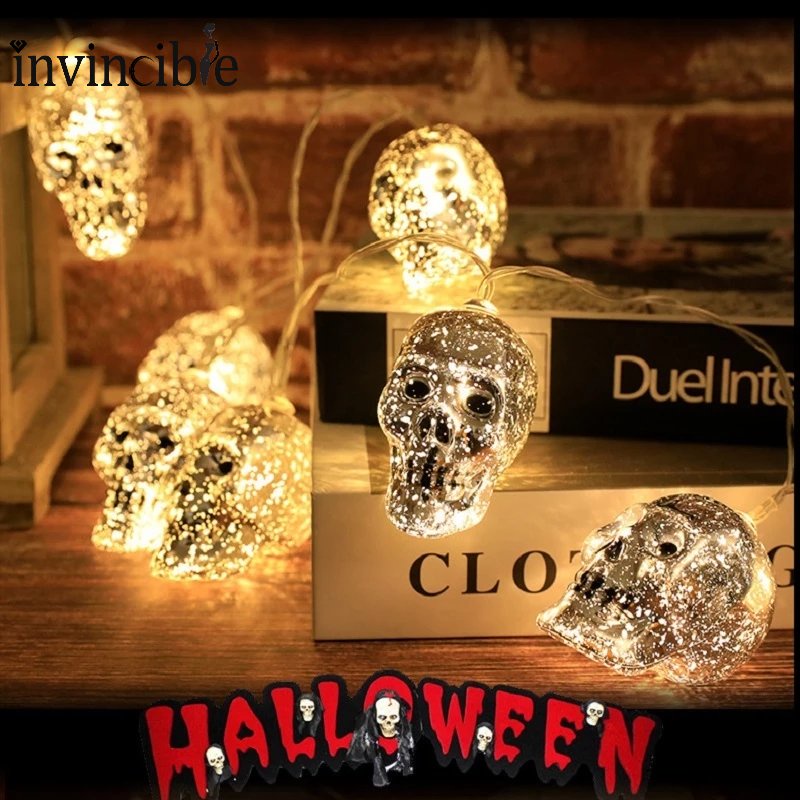 Dây Đèn LED 20 Bóng Hình Đầu Lâu / Bí Ngô Trang Trí Tiệc Halloween