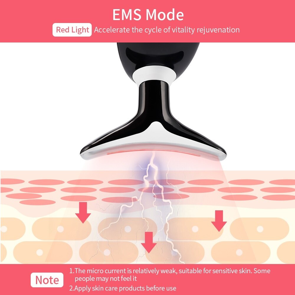 Máy Massage Nâng Cơ Mặt EMS Tích Hợp Đèn LED 3 Màu Sắc