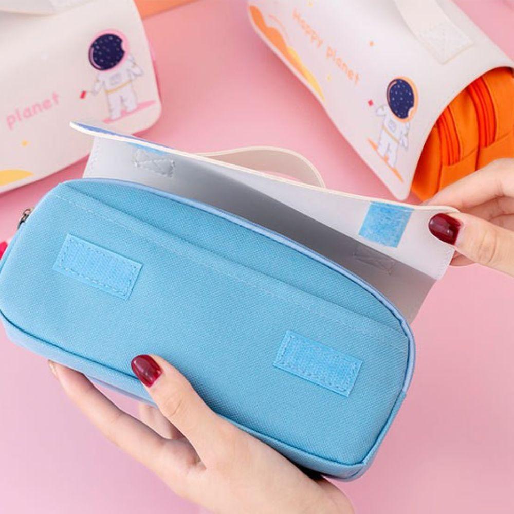 PEWANY Túi Đựng Bút Hai Ngăn Sức Chứa Lớn Họa Tiết Phi Hành Gia Cho Học Sinh