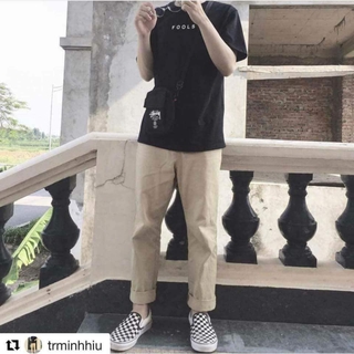 Quần baggy kem kaki - Basic pants unisex
