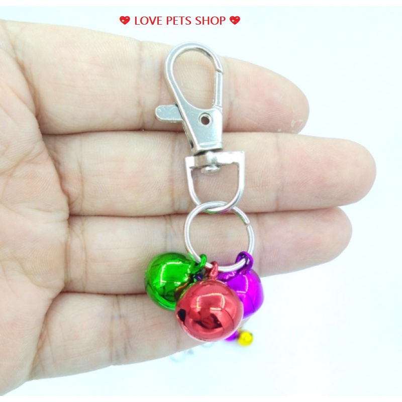 CHUÔNG CỔ LỤC LẠC CHO CHÓ MÈO COMBO: 3 CHUÔNG GẮN MÓC KHÓA  (MẪU MỚI) -  LOVE PETS SHOP