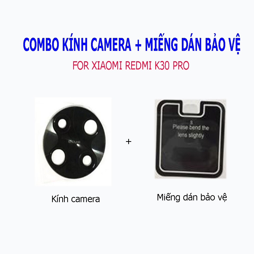 Kính camera Xiaomi Redmi Note 8 Pro / Note9S/ K20/ K20 Pro / K30 kèm miếng dán bảo vệ
