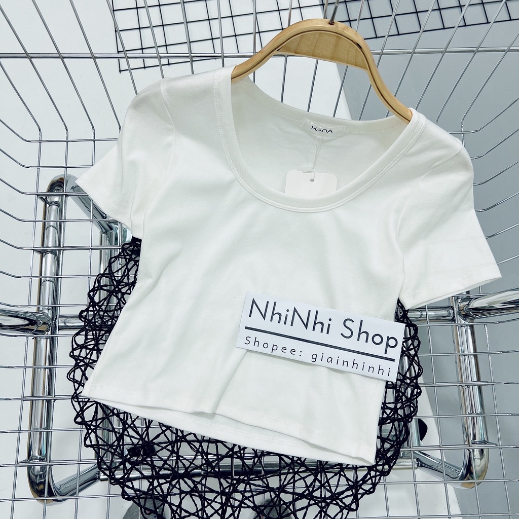 Áo phông Croptop ngắn tay dáng ôm, Áo thun dáng ngắn form ôm XX755 - NhiNhi Shop