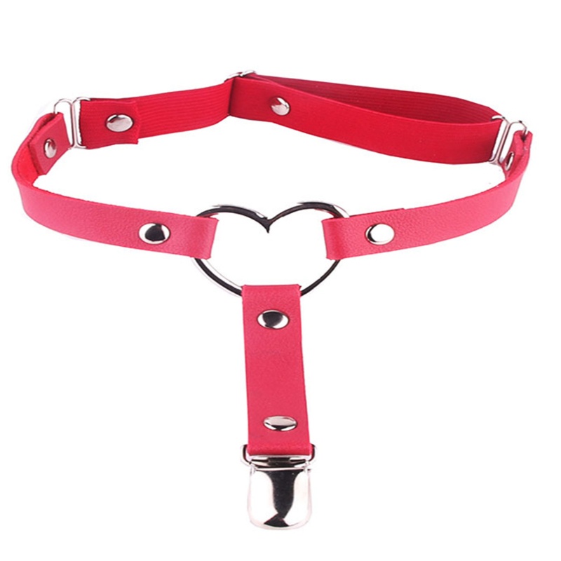 Dây đeo đùi co giãn có thể điều chỉnh có kẹp kim loại phong cách punk gothic gợi cảm