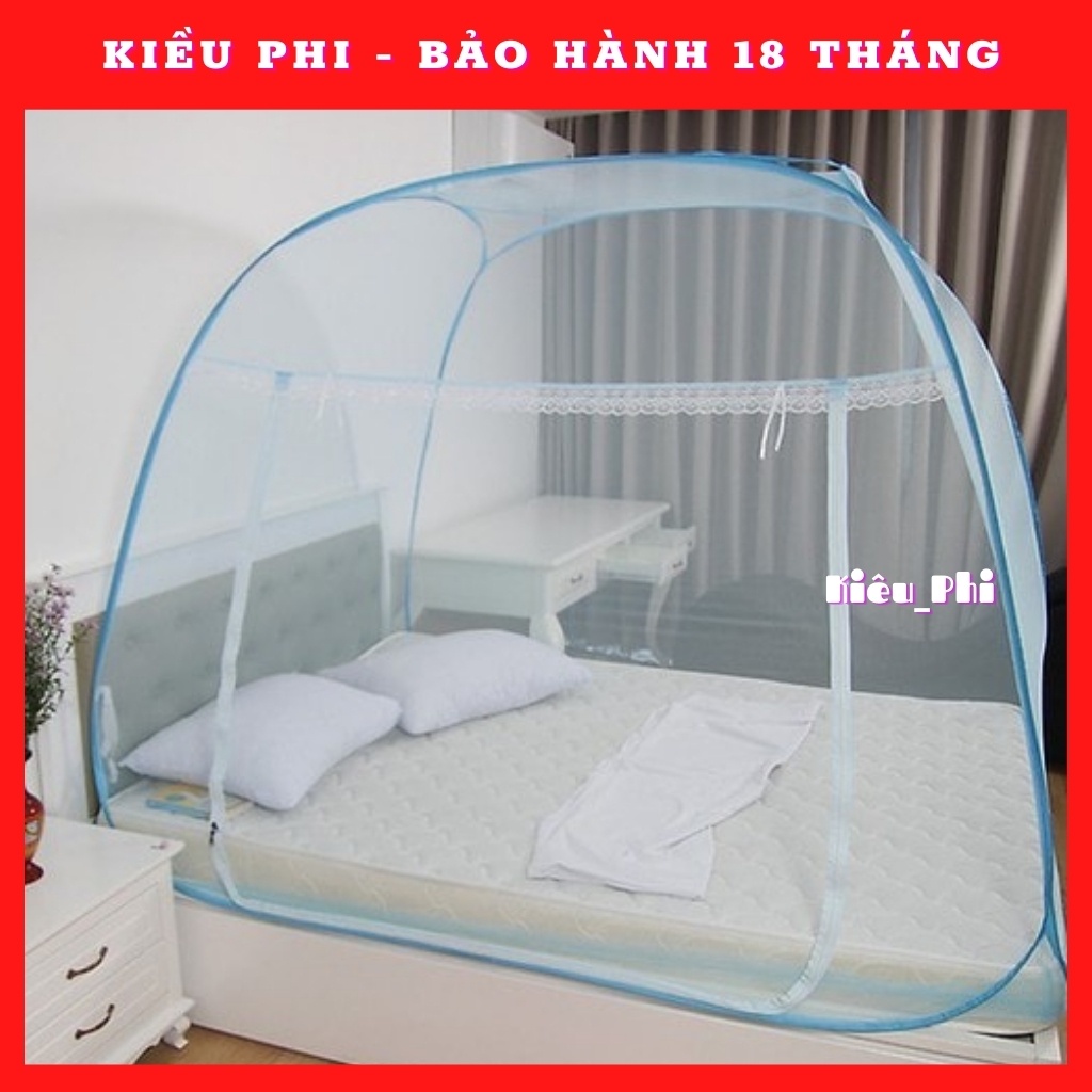 Mùng chụp tự bung người lớn đỉnh rộng - màn tự bung mắt lưới nhỏ chống muỗi Kiều Phi