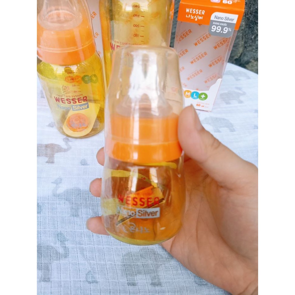 Bình Sữa Wesser Pesu 60ml Cổ Hẹp