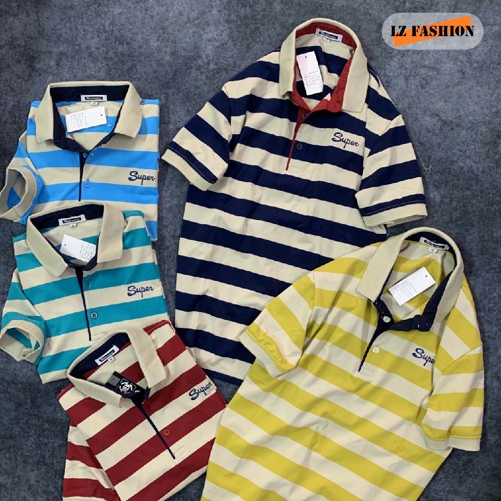 Áo thun nam cổ bẻ sọc thời trang phong cách cao cấp - PS021 | BigBuy360 - bigbuy360.vn