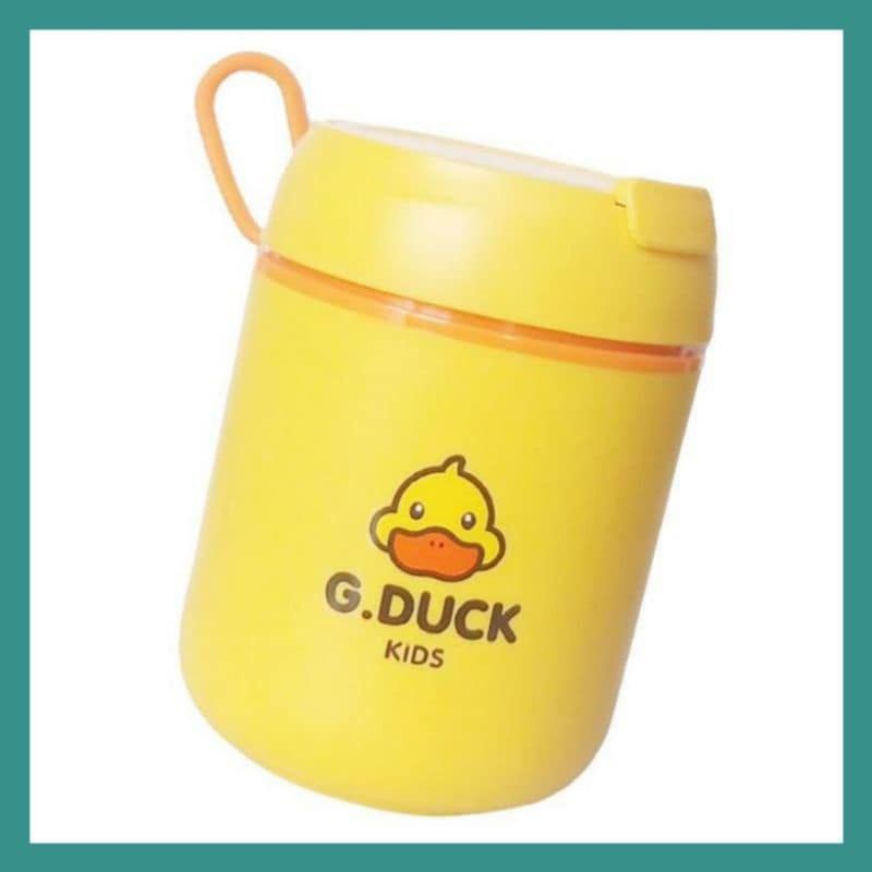 Bình ủ cháo con vịt vàng có quai cầm ruột Inox 304.