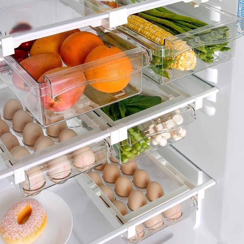 Khay Trượt Đựng Trứng / Trái Cây Trong Suốt Đa Năng Tiện Dụng Cho Tủ Lạnh / Ngăn Kéo