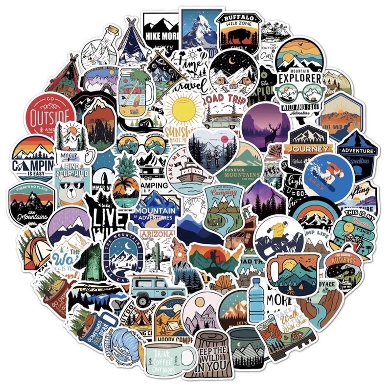 Sticker trang trí,dán mũ bảo hiểm,Vali,Bình giữ nhiệt -246 Shop