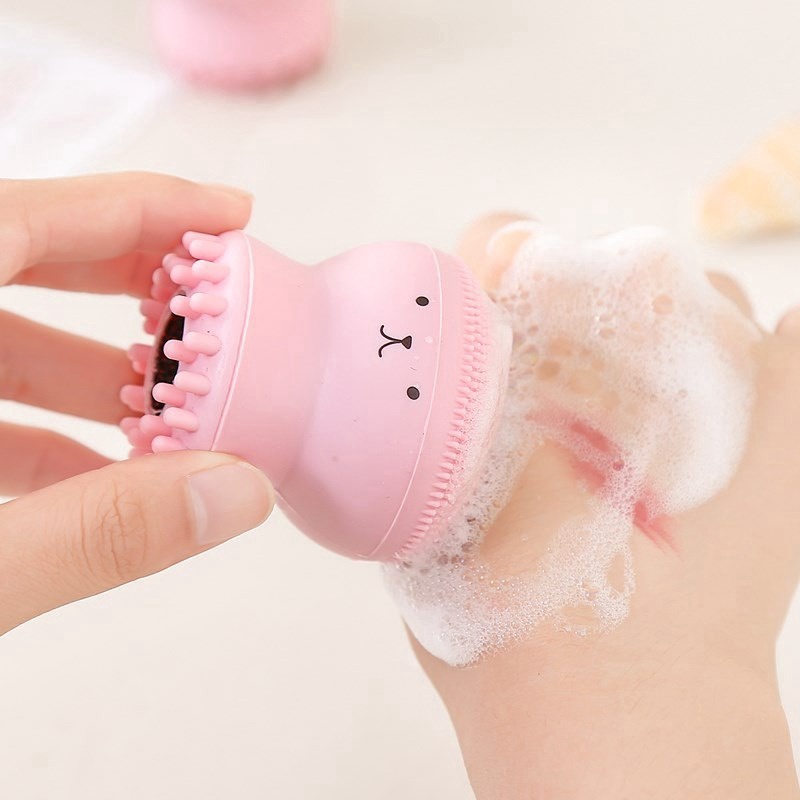 Cọ rửa mặt thủ công bằng silicon thiết kế hình bạch tuộc nhỏ dễ thương tiện dụng ILY