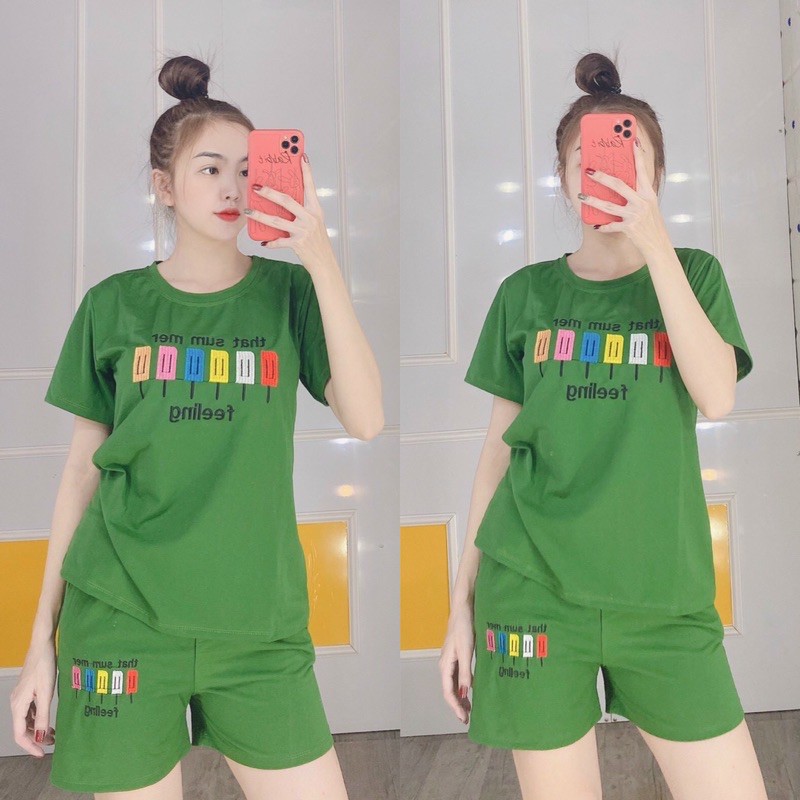 Đồ bộ nữ mặc nhà thun đùi cotton, set bộ kiểu trung niên bigsize 45-85kg mã: ĐBĐ