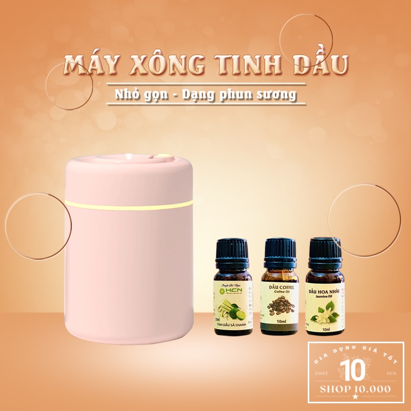 Máy xông tinh dầu mini phun sương tạo ẩm khuếch tán tinh dầu khử khuẩn tỏa hương thơm mát dung tích 180ml