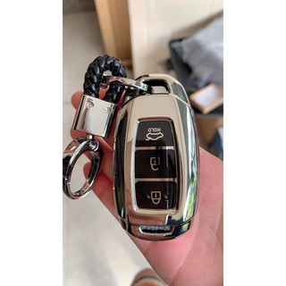 Ốp Chìa Khóa Silicon Tráng Gương Cho Xe Accent, Santafe, Kona 2018 2019 2020 - kèm móc
