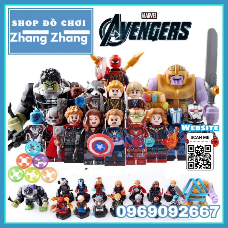 Đồ chơi Xếp hình Black Widow Hawkeye Ant man Pepper Thor War Machine Nebula Nick Fury Captain America Minifigures SY1311