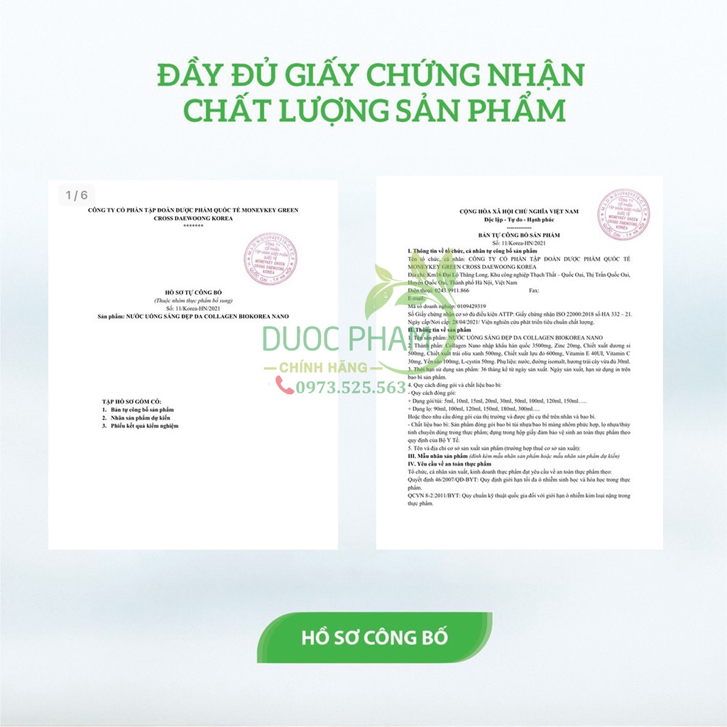 COLLAGEN NANO_Collagen nước uống Hàn Quốc Hộp lớn 7 chai làm trắng da trẻ hoá làn da xoá mờ nám đều màu da