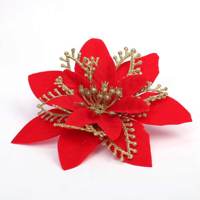 Bông Hoa Có Viền Trang Trí Giáng Sinh Noel 13cm