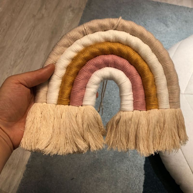 Phụ Kiện Treo Trang Trí Phòng Bé Hình Cầu Vồng 9 C 5 Lớp Handmade Phong Cách Bắc Âu Đơn Giản