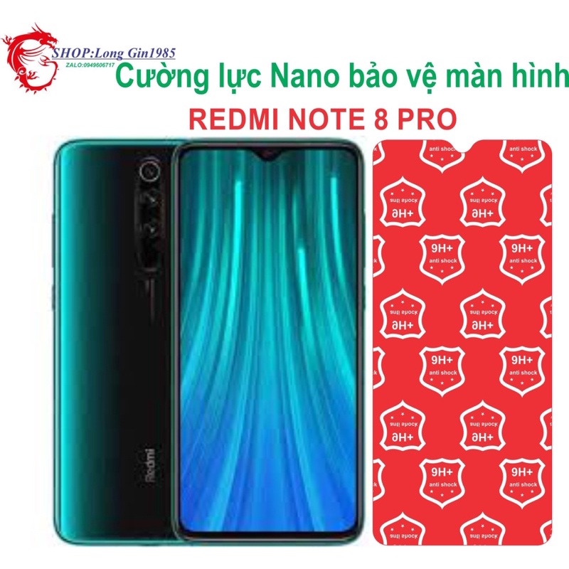 Redmi Note 8 Pro Cường lực Nano chống va đập chống trầy xước tốt