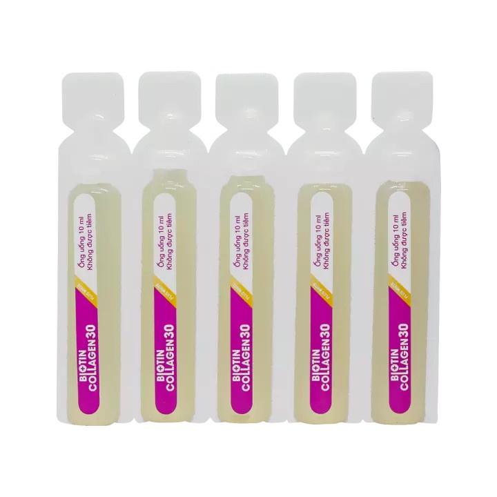 {Mới} Biotin Collagen 30 plus white- Hỗ trợ đẹp da, dày tóc, ngăn ngừa lão hóa, cân bằng nội tiết tố (Hộp 20 ống 10ml)