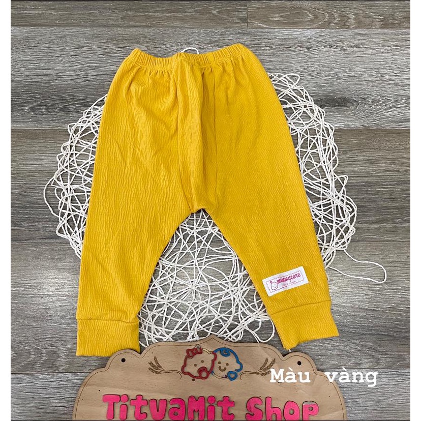 Quần dài cotton nỉ xốp can đũng đóng bỉm, quần dài đóng bỉm cho bé
