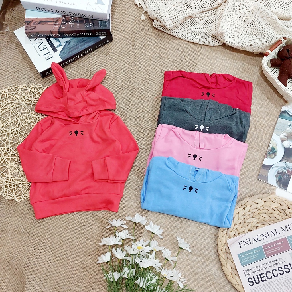 (8-20kg) Áo hoodies tai mèo dễ thương QATE383 cho bé gái TB125