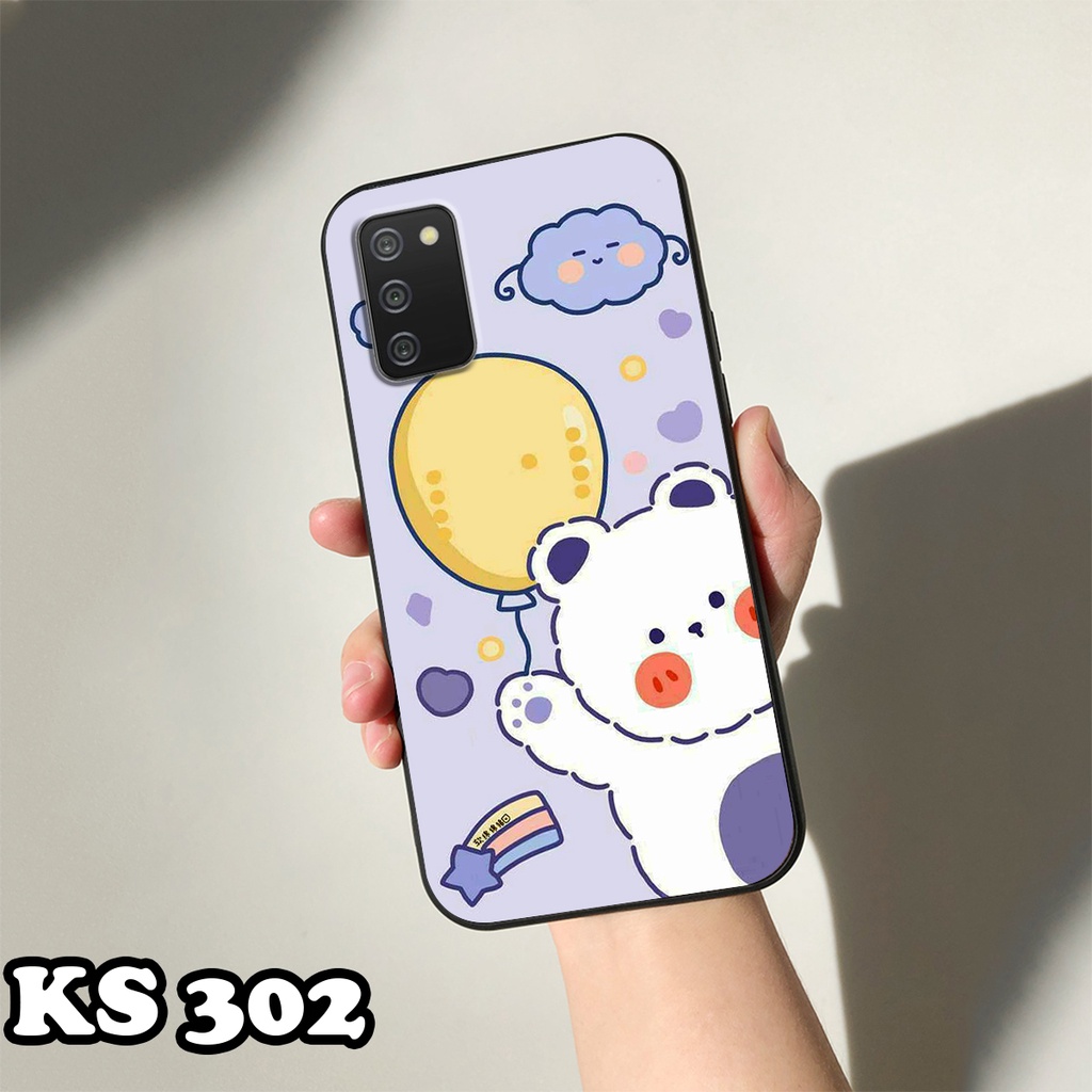 Ốp lưng Samsung A02s - Samsung A02 - Samsung A01 - Ốp in hình Gấu&amp;Thỏ siêu xinh - Lưng nhám viền TPU chống trầy xước