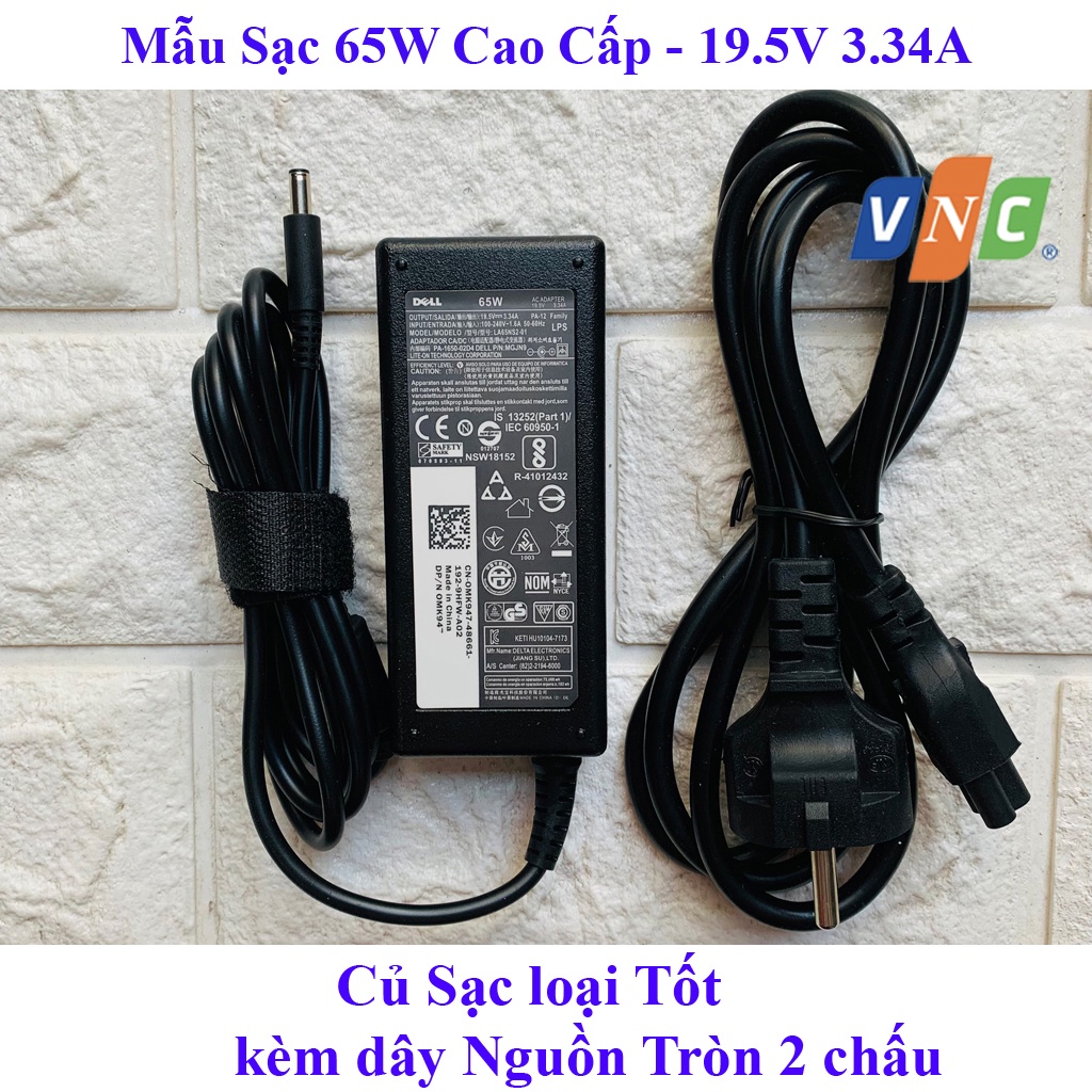 Sạc Laptop Dell 19.5v 3.34A Chân kim nhỏ 3567 3568 7347 7348 3558 3559 XPS 11 13 NEW 100%