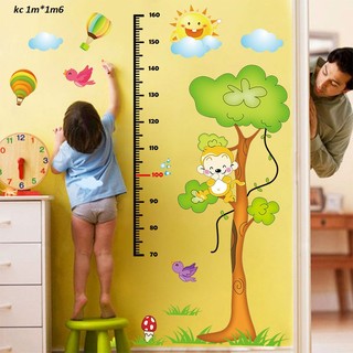 decal dán tường đo chiều cao khỉ