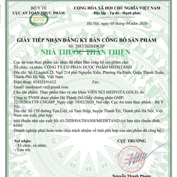 VIÊN SỦI MEDVITA GOLD – Bổ sung vitamin cho cơ thể, tăng cường sức khoẻ, giảm mệt mỏi (20 viên)