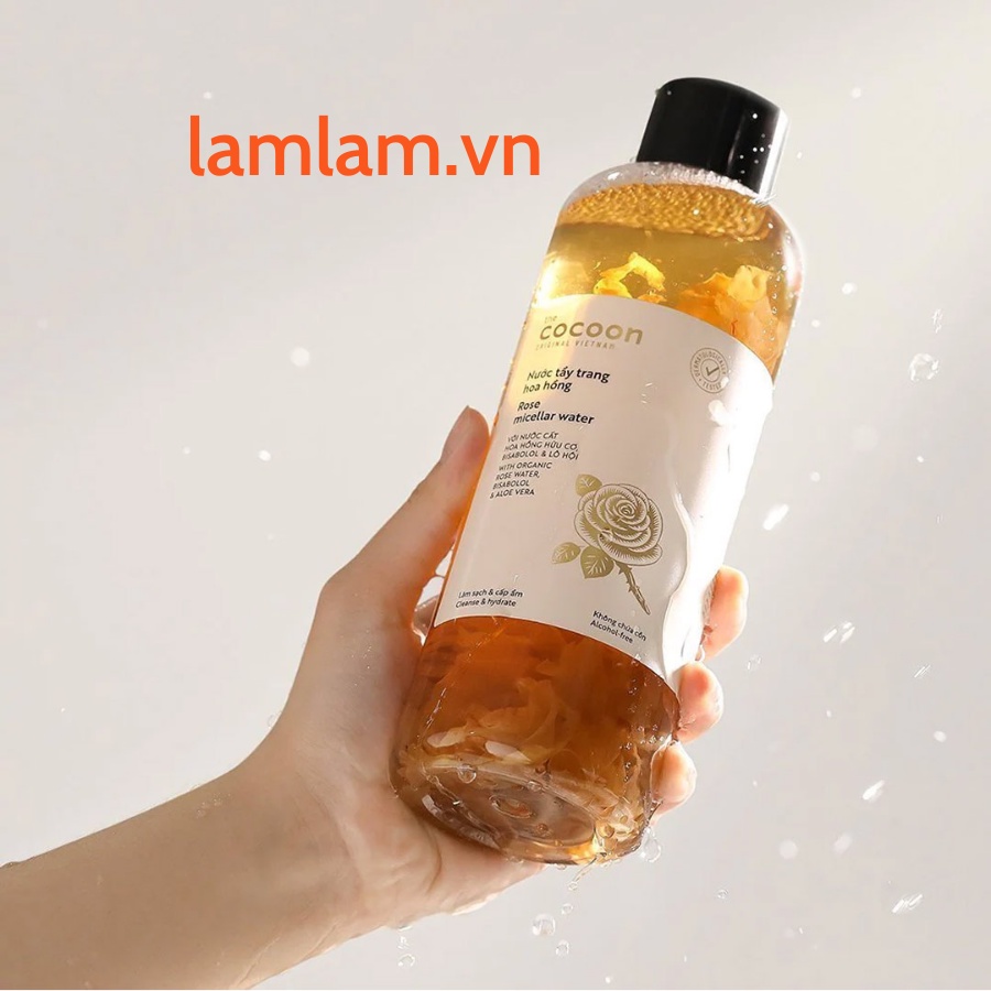 Nước tẩy trang hoa hồng cocoon 140ml thuần chay sạch da cấp ẩm và làm dịu