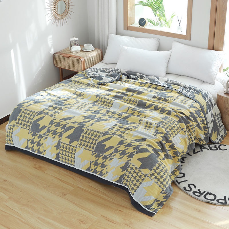 Bamboo fiber European towel quilt summer cool quilt thin air conditioning quilt gauze single double pure cotton adult blanket summer