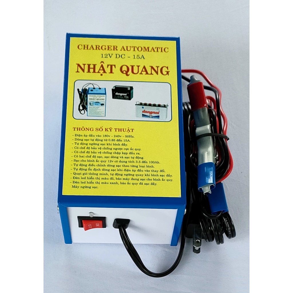 MÁY SẠC BÌNH ẮC QUY 12V 15A TỰ ĐỘNG