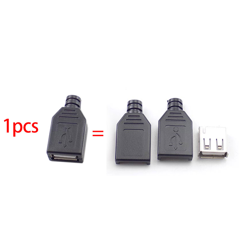 Set 10 Đầu Nối USB 2.0 4 Chấu 4 Chấu Bằng Nhựa Màu Đen VNH2