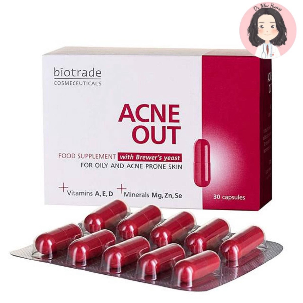 Viên uống giảm mụn Biotrade Acne out Food Supplement