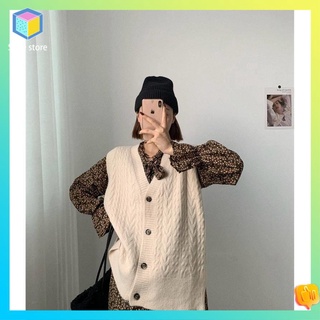 Áo Khoác cardigan Dệt Kim Cổ V Dáng Rộng Thời Trang Xuân Thu Hàn Quốc Cho Nữ