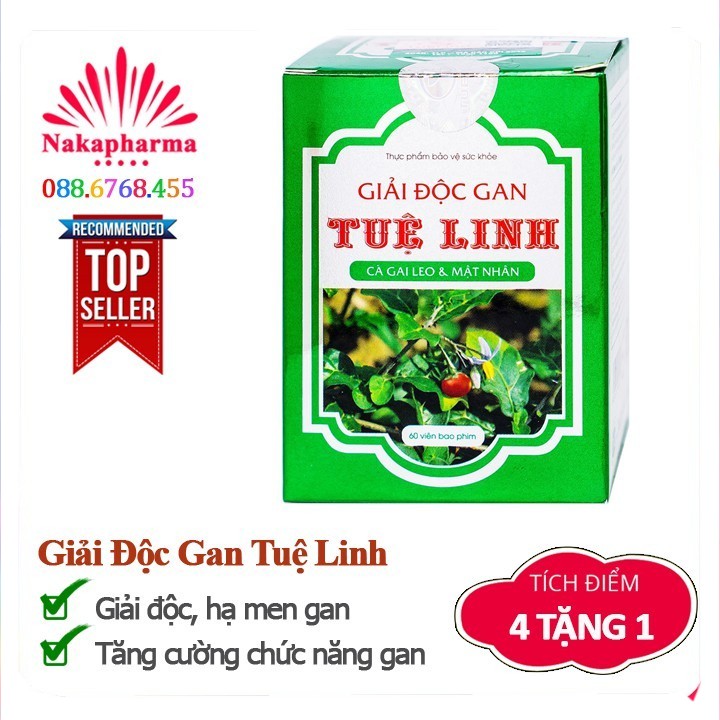 ✅ [4 TẶNG 1] Giải Độc Gan Tuệ Linh - Từ cà gai leo & mật nhân – Giúp tăng cường chức năng gan, hạ men gan