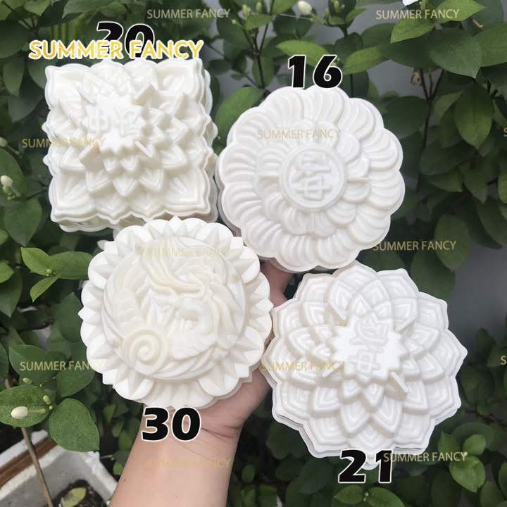 (35 mẫu) Khuôn 9cm chữ đa dạng mẫu sen hồng mai tim hỷ tròn vuông tầng rau câu trung thu plastic square cake mold