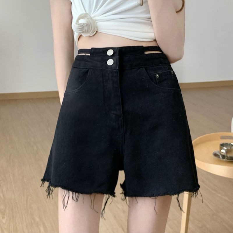 Quần Short Jean Nữ Cạp Cao Thời Trang Dễ Phối Đồ