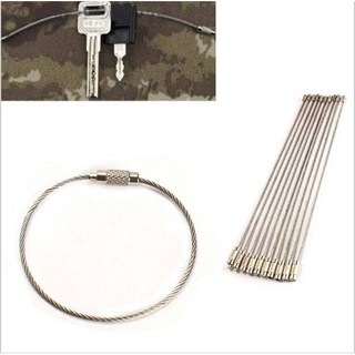 (Combo 5 sợi) Vòng dây thép móc chìa khóa