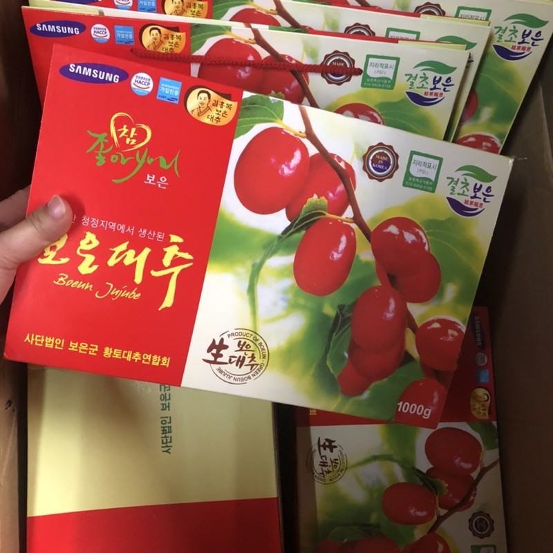 Tặng kèm túi xách TÁO ĐỎ SẤY KHÔ HÀN QUỐC BOEUN LOESS JUJUBE 1kg