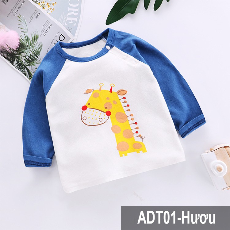 Áo cotton dài tay cao cấp mặc thu đông cho bé trai bé gái ADT01