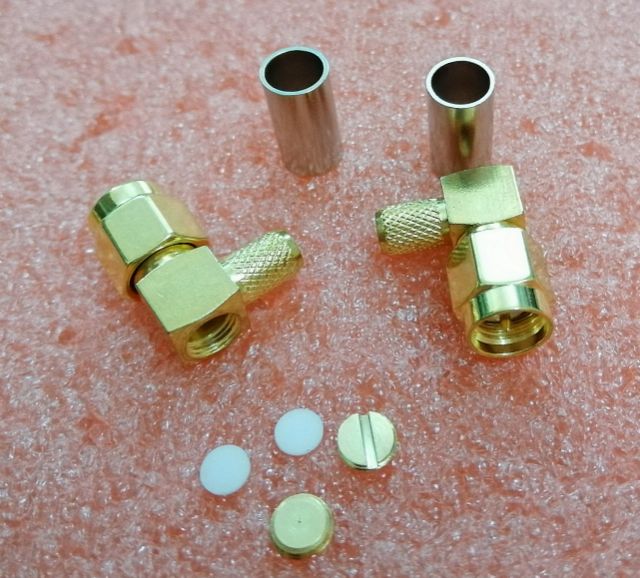 Đầu jack SMA RP-SMA thẳng vuông bóp cáp đồng trục RG58 RG142