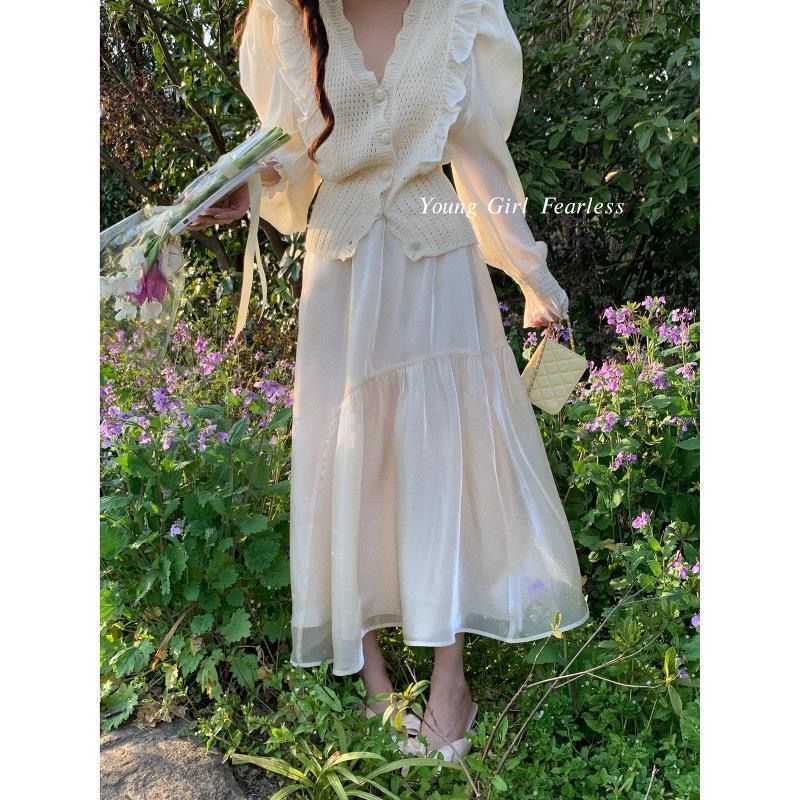 Hot!F &amp; X Set Áo + Chân Váy Nhún Bèo Siêu Xinh Thời Trang Mùa Hè Cho Nữ