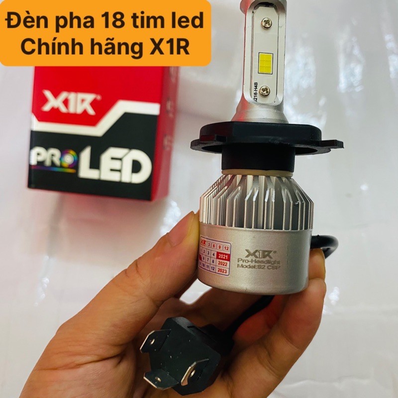 [CHÍNH HÃNG] Đèn pha 18 tim led lắp xe máy oto chân H4 cực sáng - Chính Hãng X1R Việt Nam - Đèn xe Việt