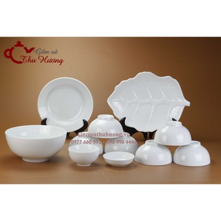 Bộ đồ ăn Bát Tràng men trắng (chọn 6 set)