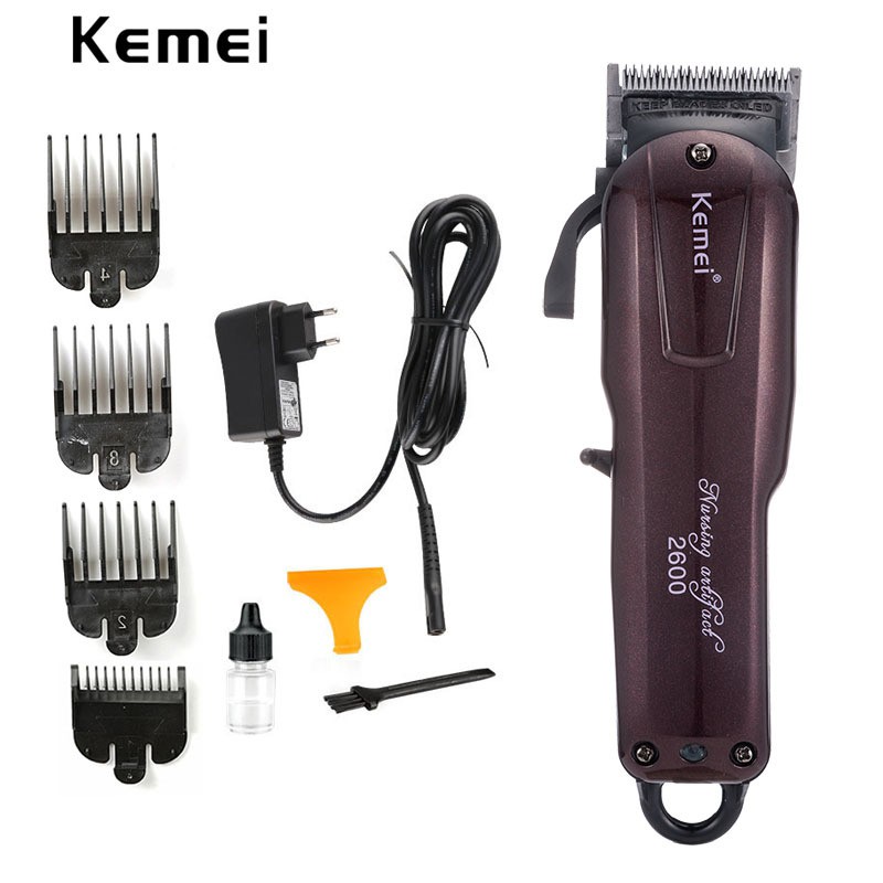 [Hàng nhập khẩu] Tông đơ cắt tóc không dây chuyên nghiệp Kemei KM-2600 NEW 2018
