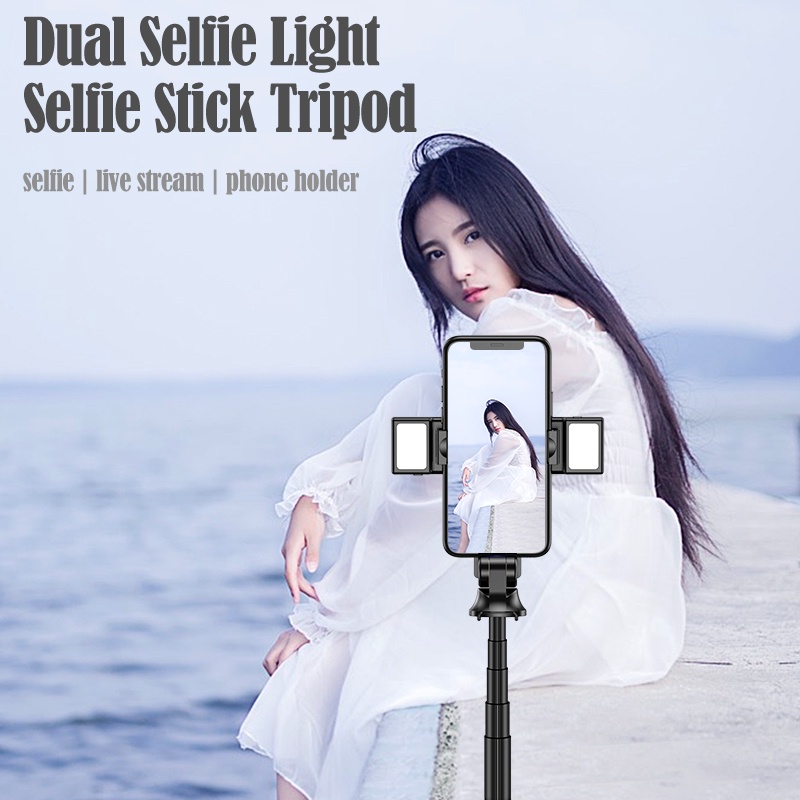 Gậy Tự Sướng Bluetooth Không Dây Đa Năng 3 Trong 1 Có Chân Tripod Và Đèn Chụp Ảnh Cho iPhone Huawei Android K22