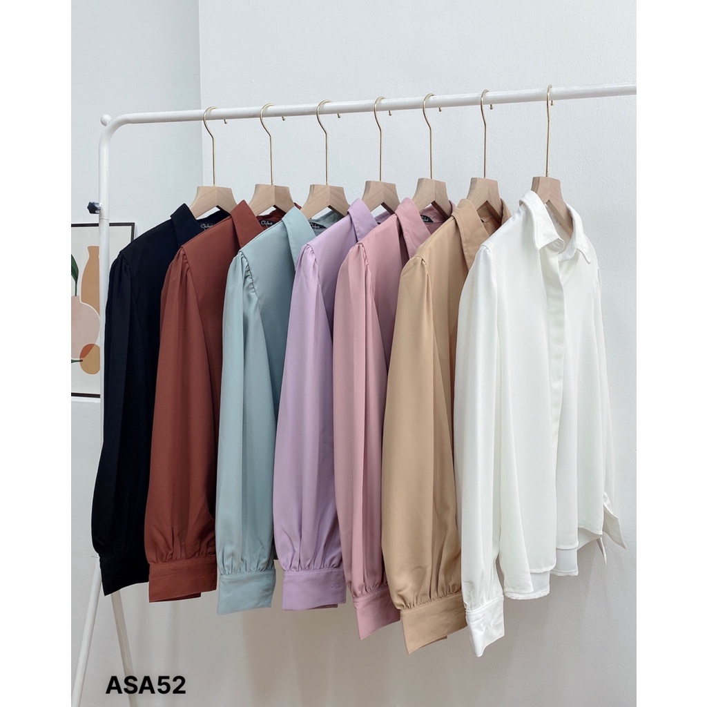 Áo Sơ Mi Nữ form rộng đẹp dài tay ulzzang vintage hàn quốc cao cấp trơn CHIBEST ASA52